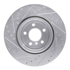 BMW 230I xDrive Brake Rotor (1) - Rear Right - R1 Concepts - Drilled & Slotted - Silver - `13-`21